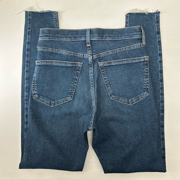 Topshop Jamie Skinny Jeans High Rise Ankle Cropped Raw Hem Blue Size 26 - Picture 10 of 12